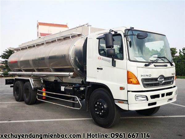 Xe téc chở xăng dầu Bồn Nhôm 21 khối 3 chân (6x2) HINO FL8JTSA